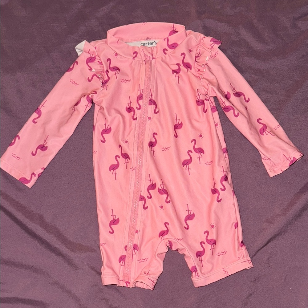 Carter's Pink Flamingo Kids Rash Guard
